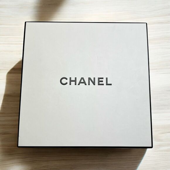 CHANEL Other - Authentic CHANEL Gift Box Empty Medium Box White With Black Trim 8"x8"x3.5"